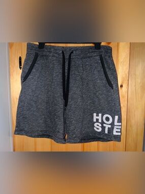 Hollister Men's Dark Heather Gray Drawstring Lounge Shorts- Size Medium